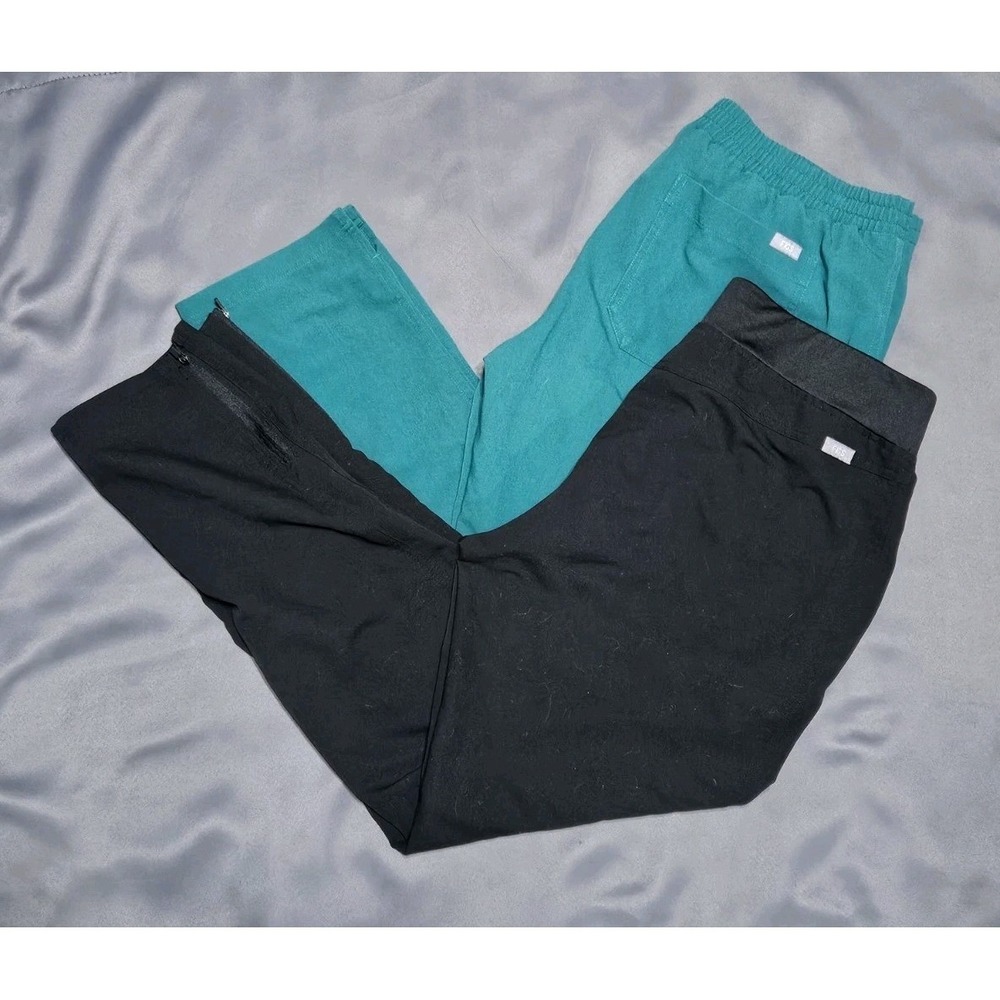 Figs Technical Collection Pants Womens Medium Black Green Scrubs Lot Of‎ 2